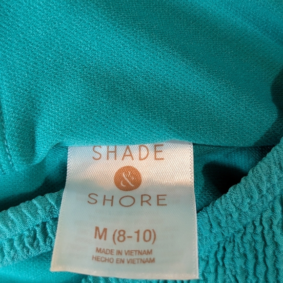 Shade & Shore Women'sSquare Neck Pucker High Leg One Piece Swimsuit Size M 8-10 - Picture 4 of 5